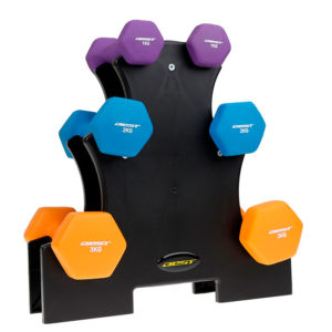 SET DE MANCUERNAS BEST CON STAND NEGRO 12KG